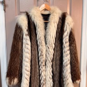 Full length fox fur coat